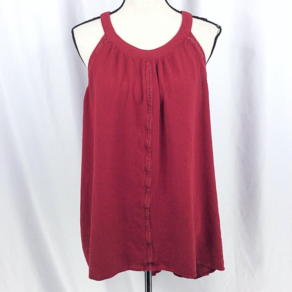 Torrid 3 Gauze Goddess Tank Top Womens Plus Size 3X Red Sleeveless Hi Low Tunic - Picture 3 of 12